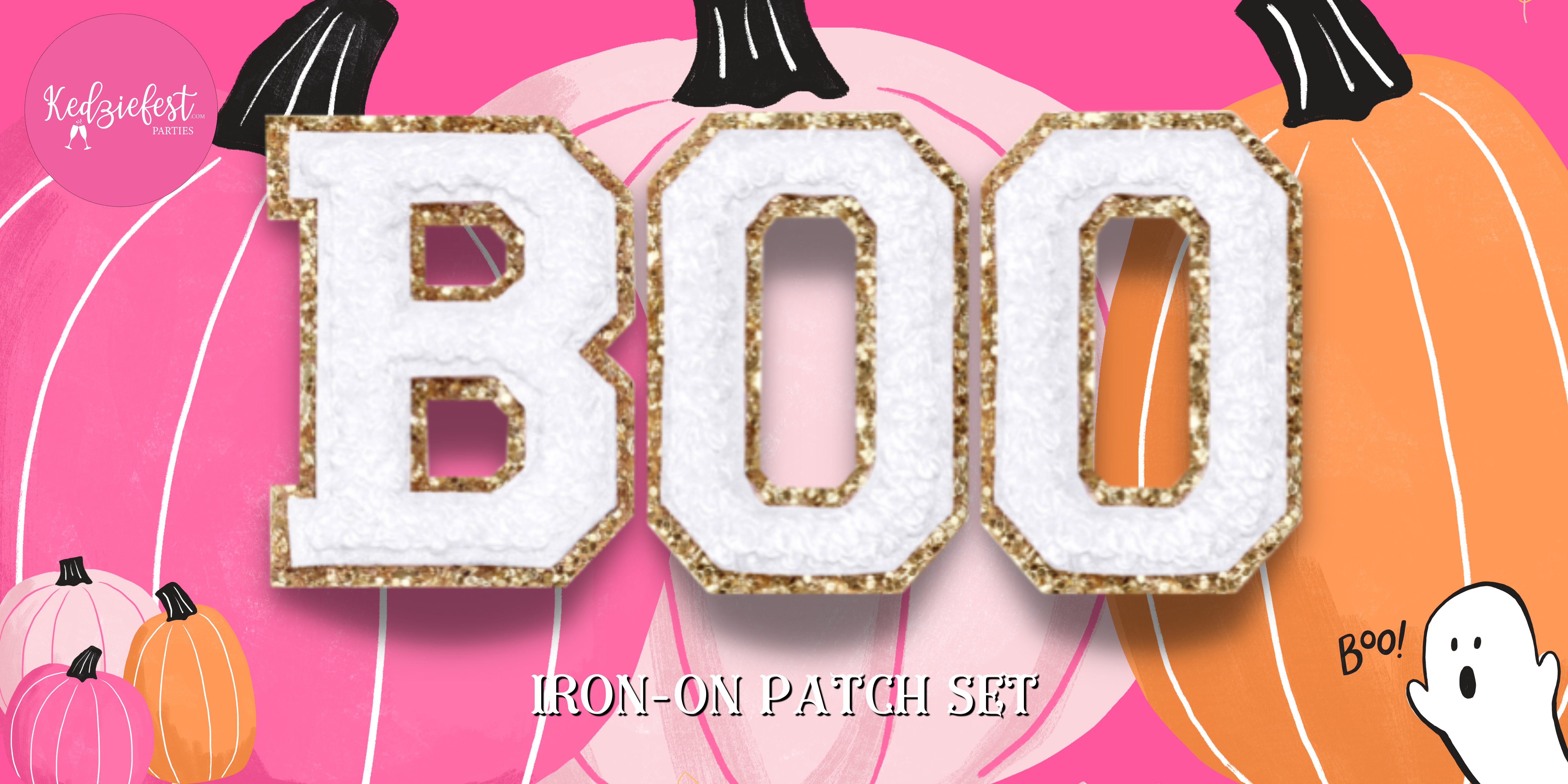 BOO Iron-On Patch Set by Kedziefest Parties