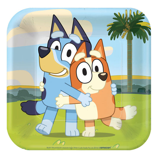 Bluey 7" Square Plates (8)