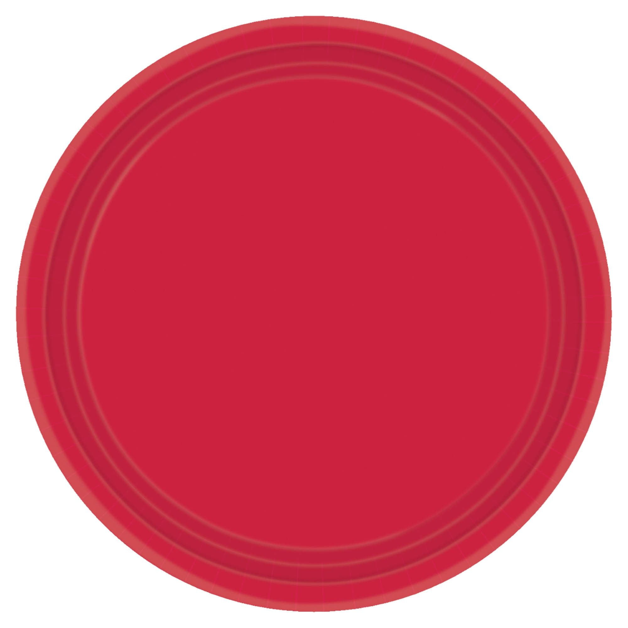 Apple Red Solid Round Plates, 7"