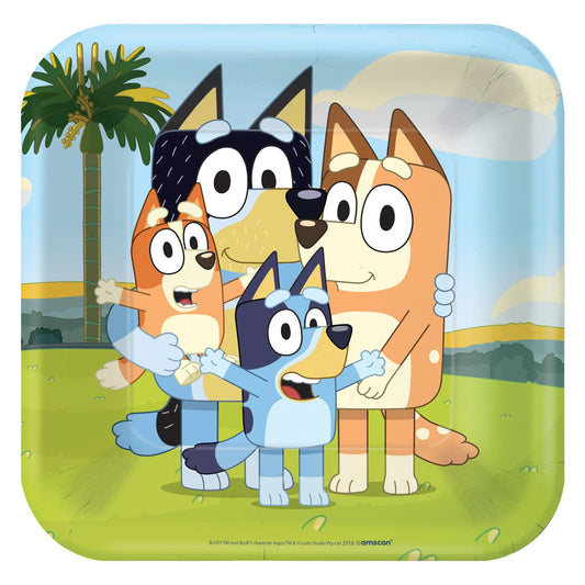 Bluey 9" Square Plates (8)