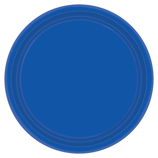 Royal Blue Solid Round Plates, 9"