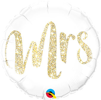 Mrs Gold Font 18" Balloon