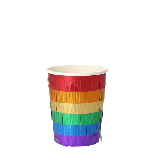 Rainbow Fringe Party Cups (8)