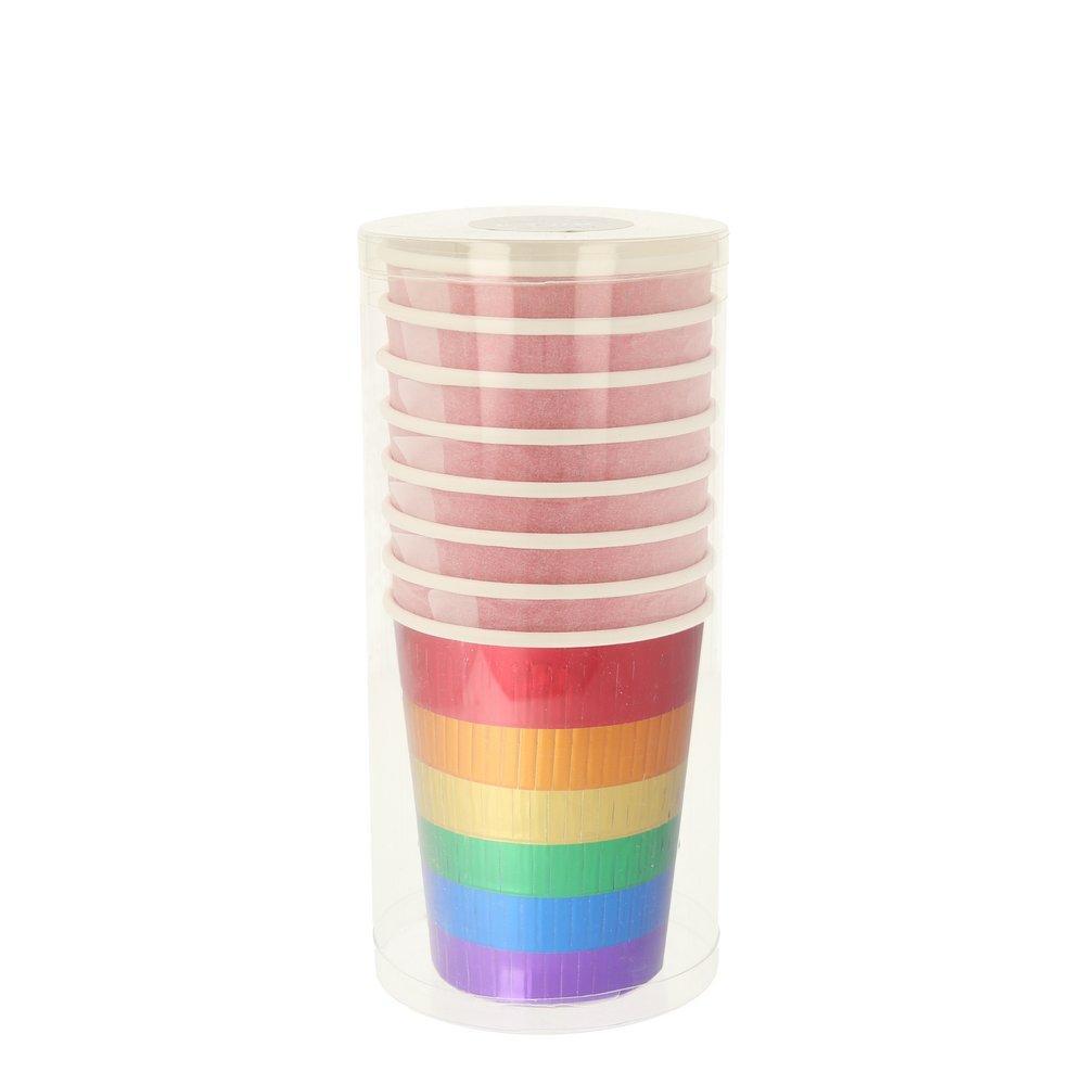 Rainbow Fringe Party Cups (8)