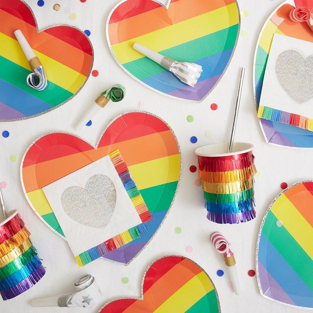 Rainbow Heart Large Plates (8)