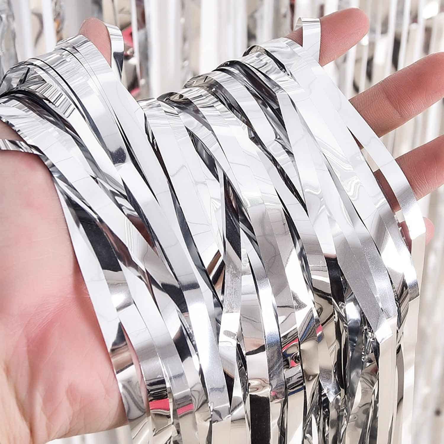 Silver Foil Fringe Curtain Backdrop