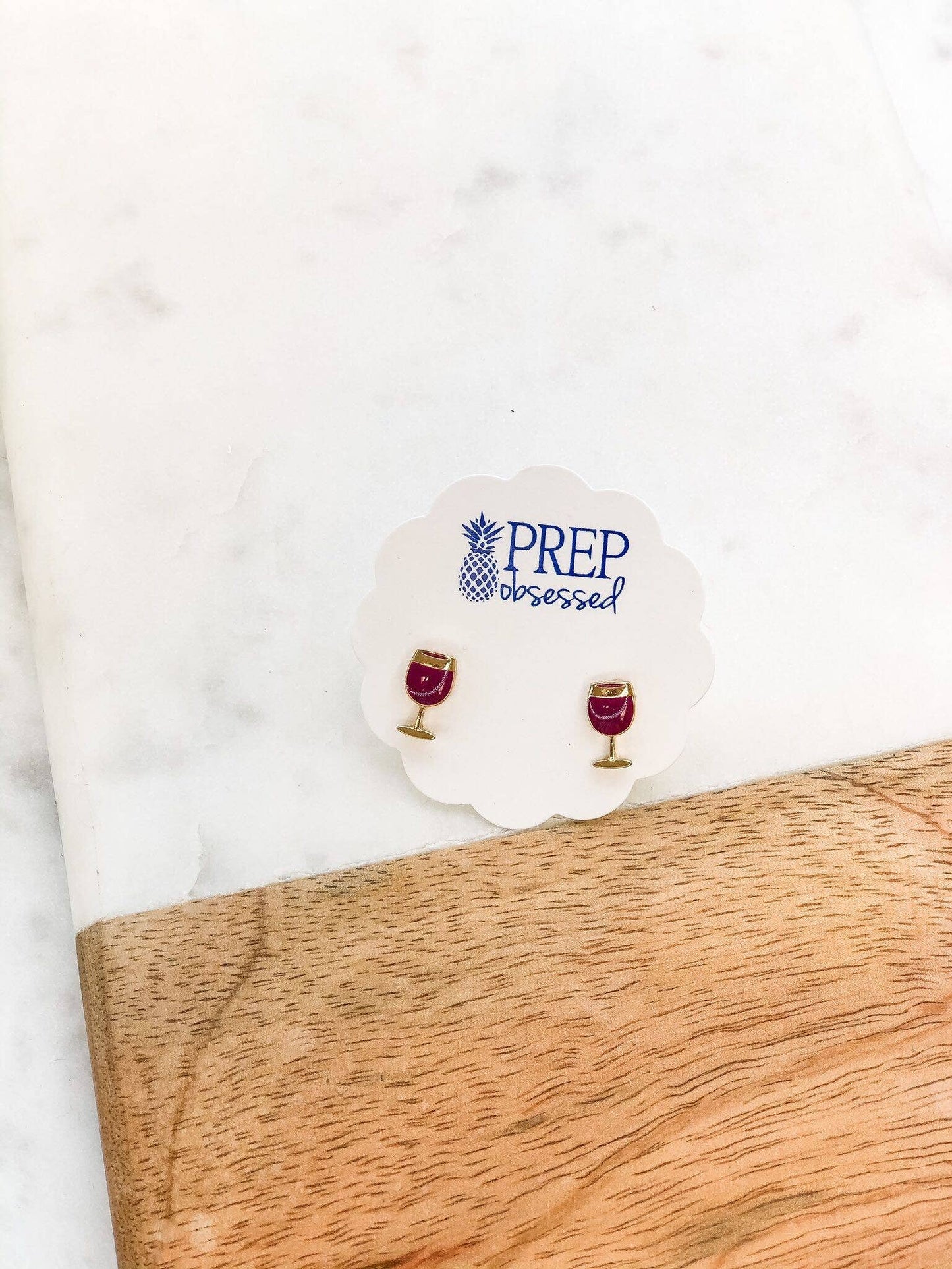 Red Wine Signature Enamel Stud Earrings