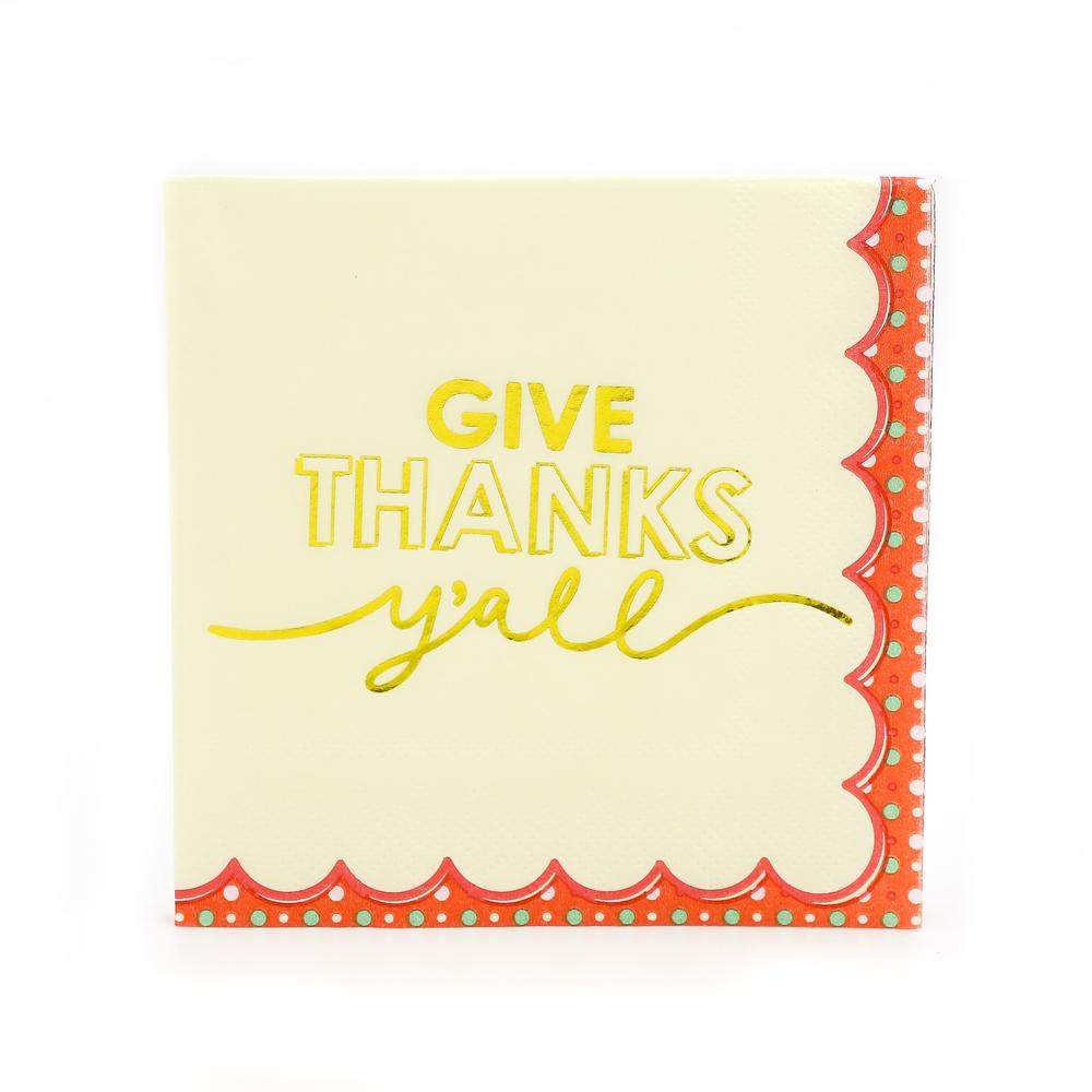 Give Thanks Y'all Cocktail/Dessert Napkin (20)