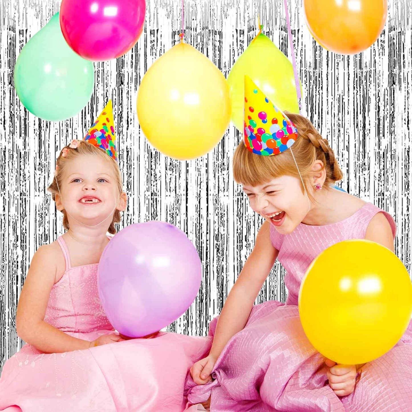 Silver Foil Fringe Curtain Backdrop