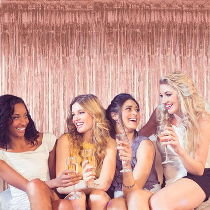 Rose Gold Foil Fringe Curtain Backdrop
