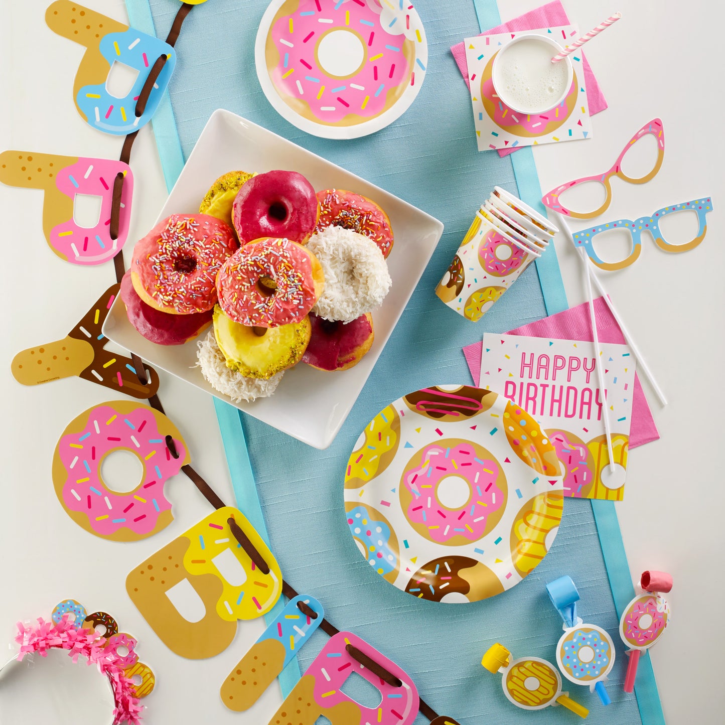 Donut Time Happy Birthday Banner