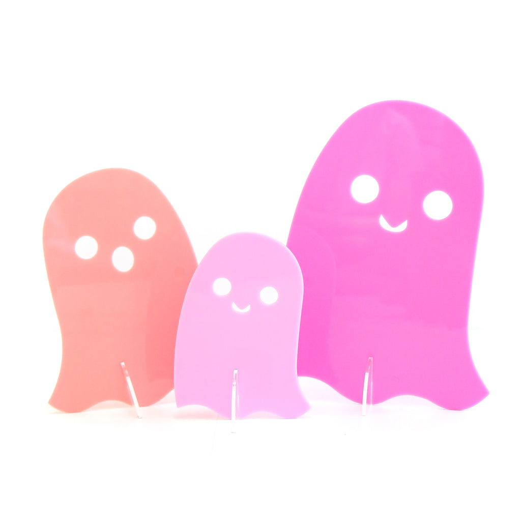Pink Set Opaque Acrylic Ghost Decorations (Set of 3)