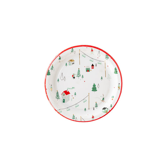 COZY LODGE WINTER SCENE PLATE