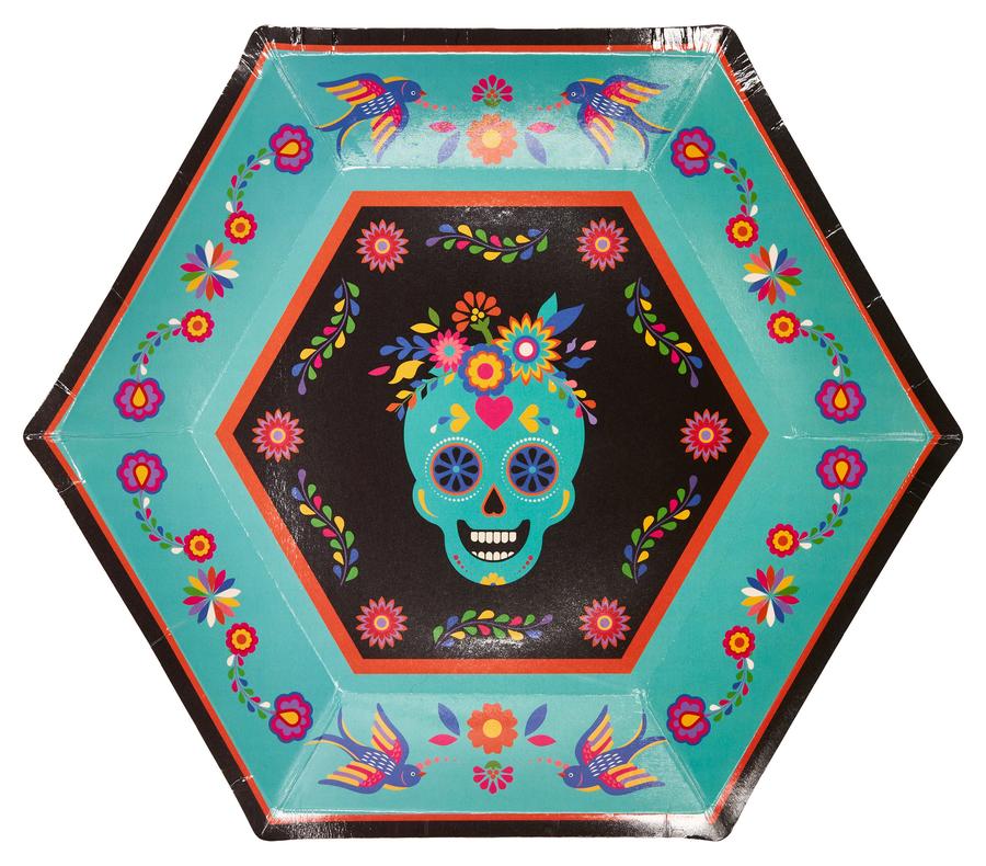 Day of the Dead Paper Dinner Plates (8)