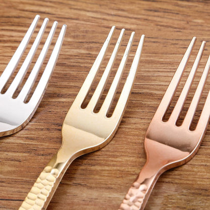 Metallic Hammered Plastic Utensils (24 Pack)