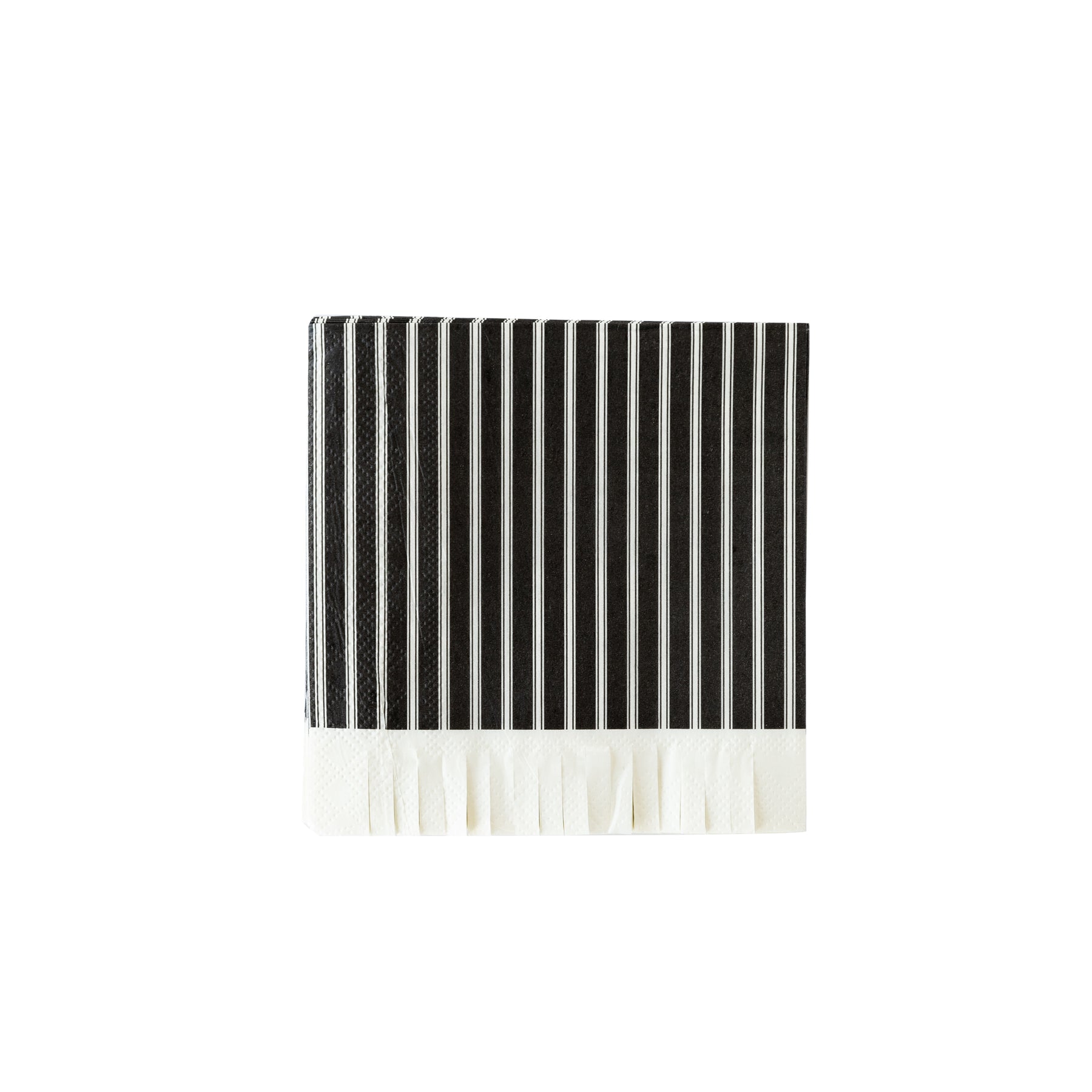 EPHEMERA HALLOWEEN BLACK TICKING FRINGE NAPKIN