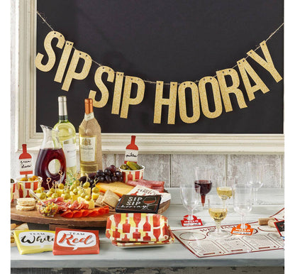 Sip Sip Hooray Wine Paper Placemats (24)