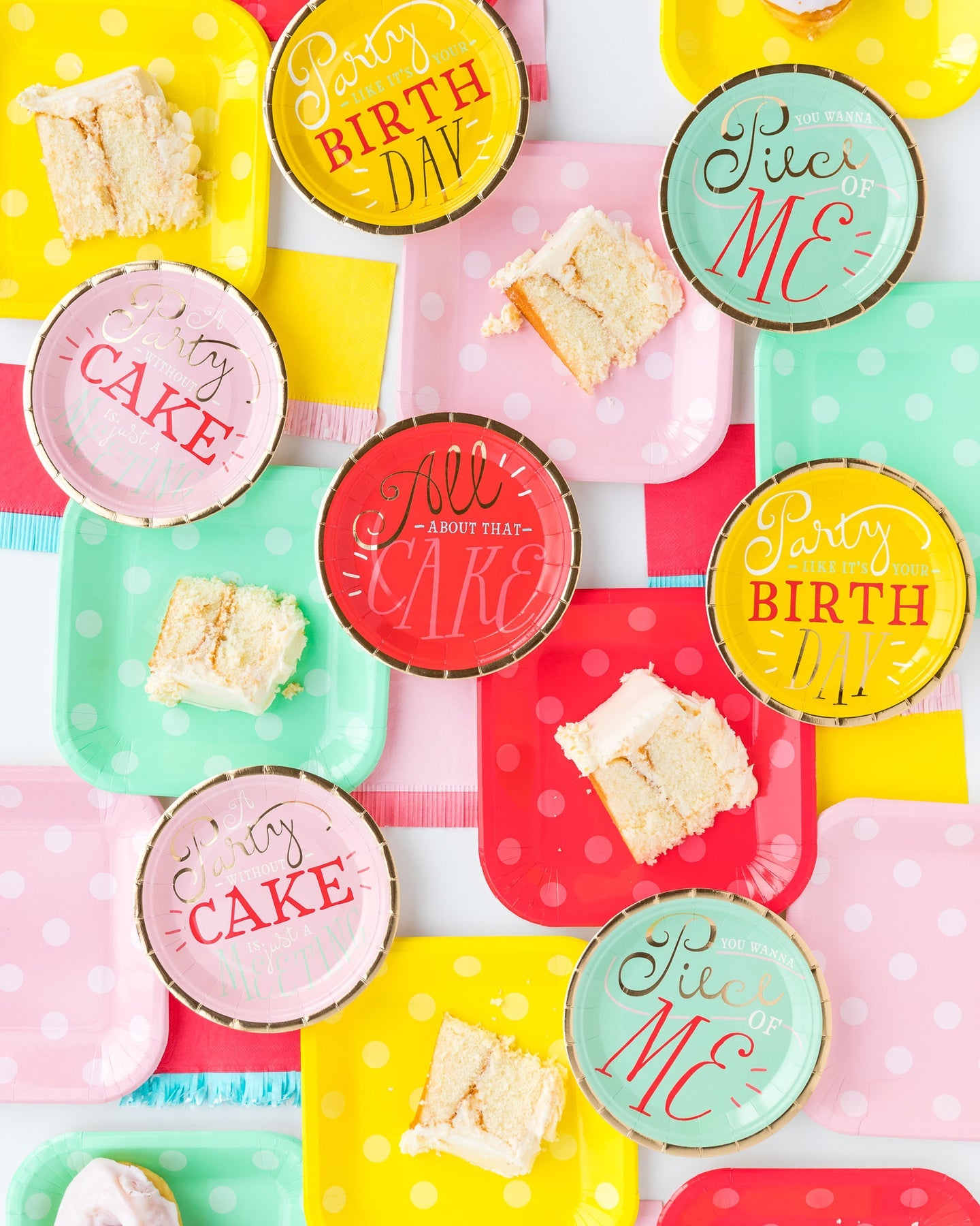 Basic Multi Polka Dot 9" Plates (12)