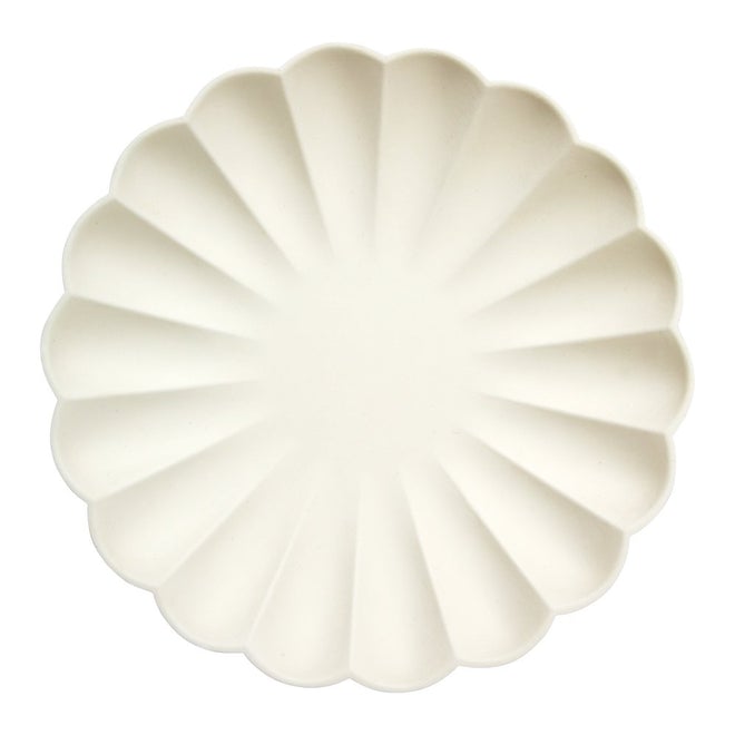 Cream Large Eco Paper Plates (set of 8)