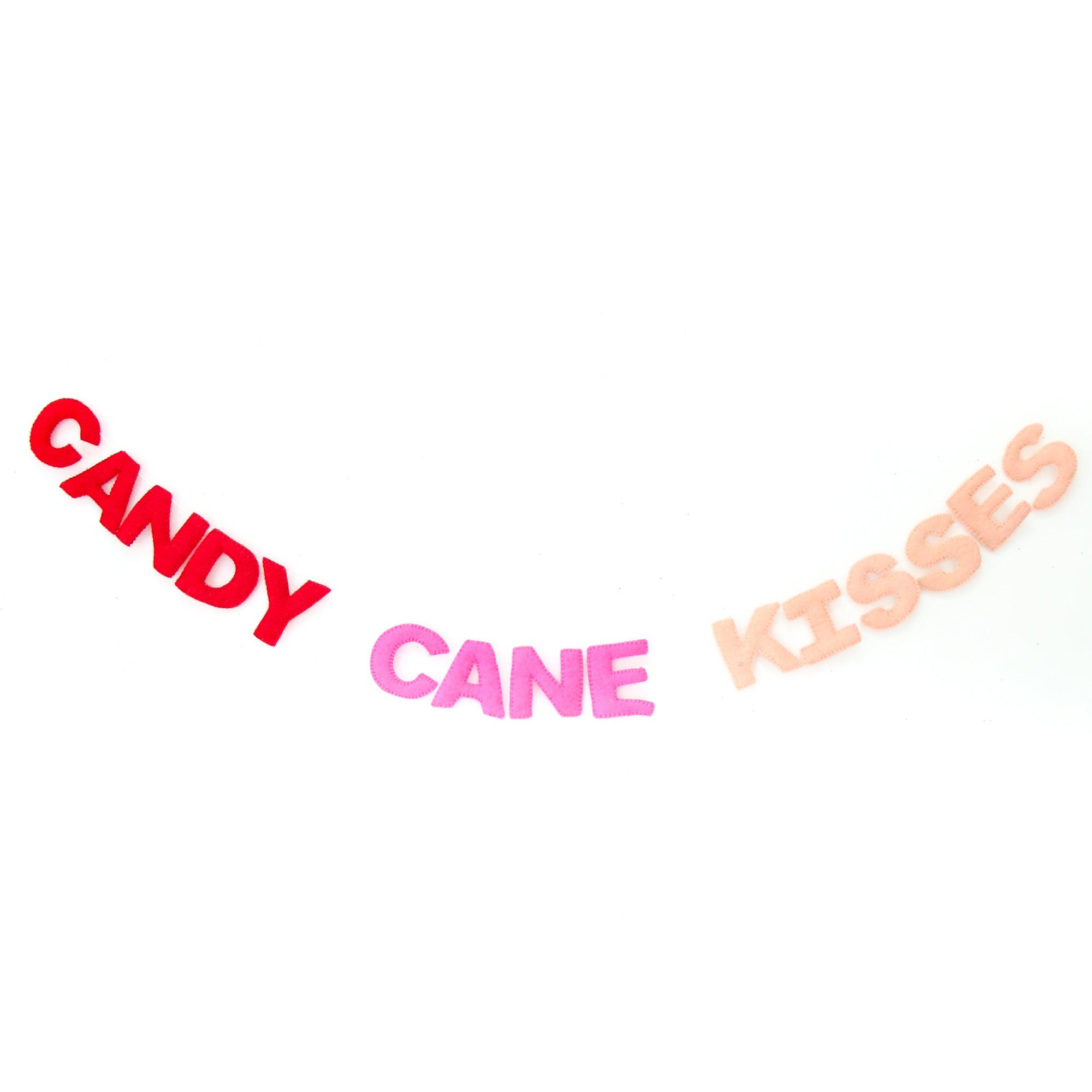 Candy Cane Kisses Felt Garland