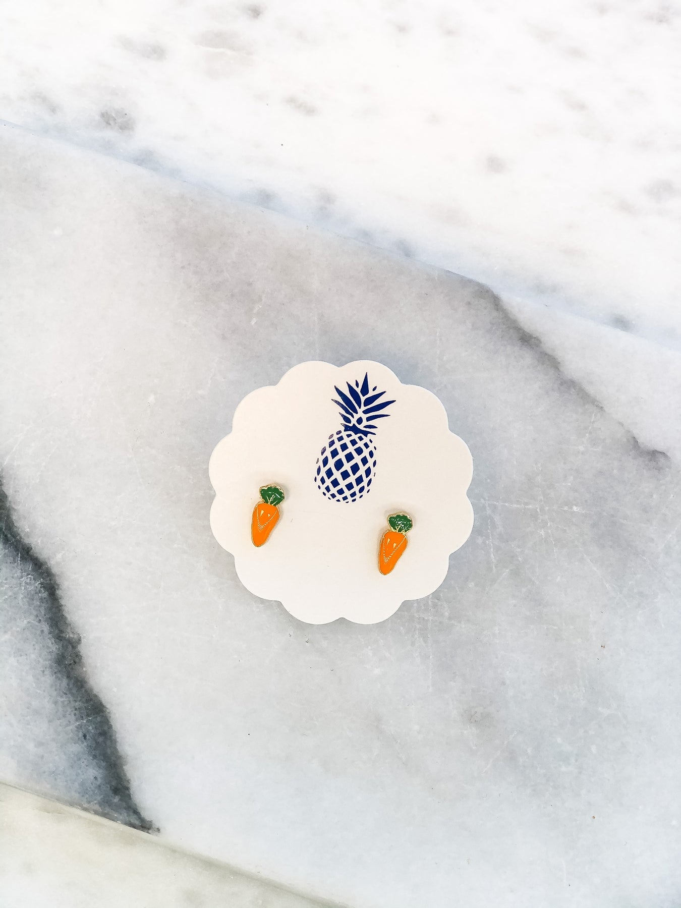 Carrot Enamel Stud Earring