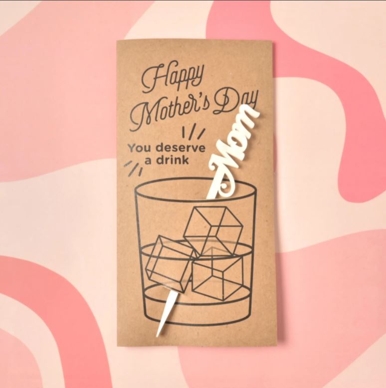 Mother's Day "Mom" Stir Stick Card