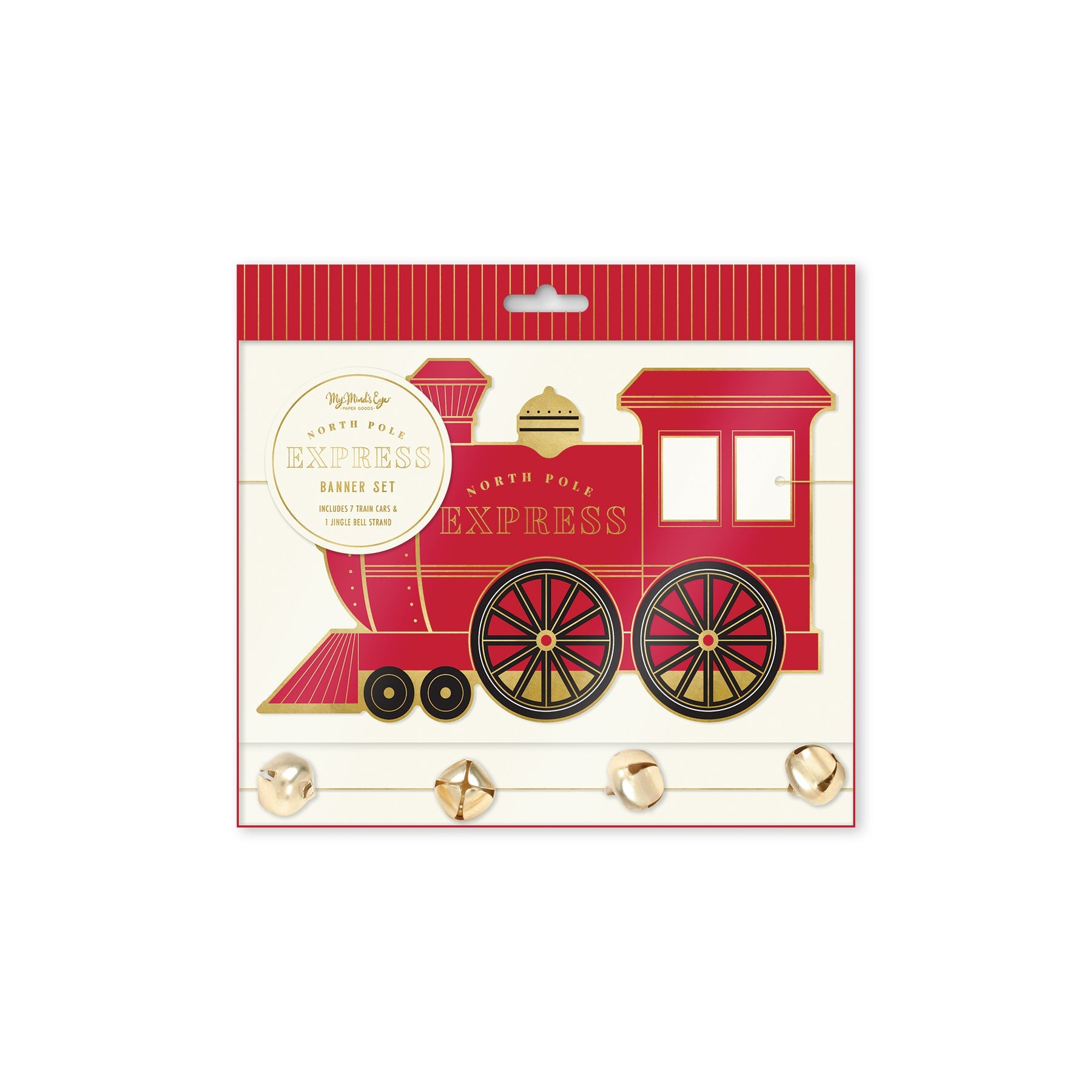 NORTH POLE EXPRESS TRAIN & BELL BANNER SET