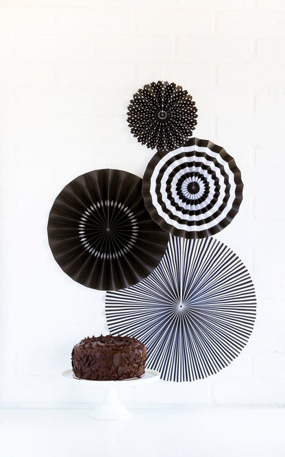 Paper Love Black Onyx Party Paper Fans