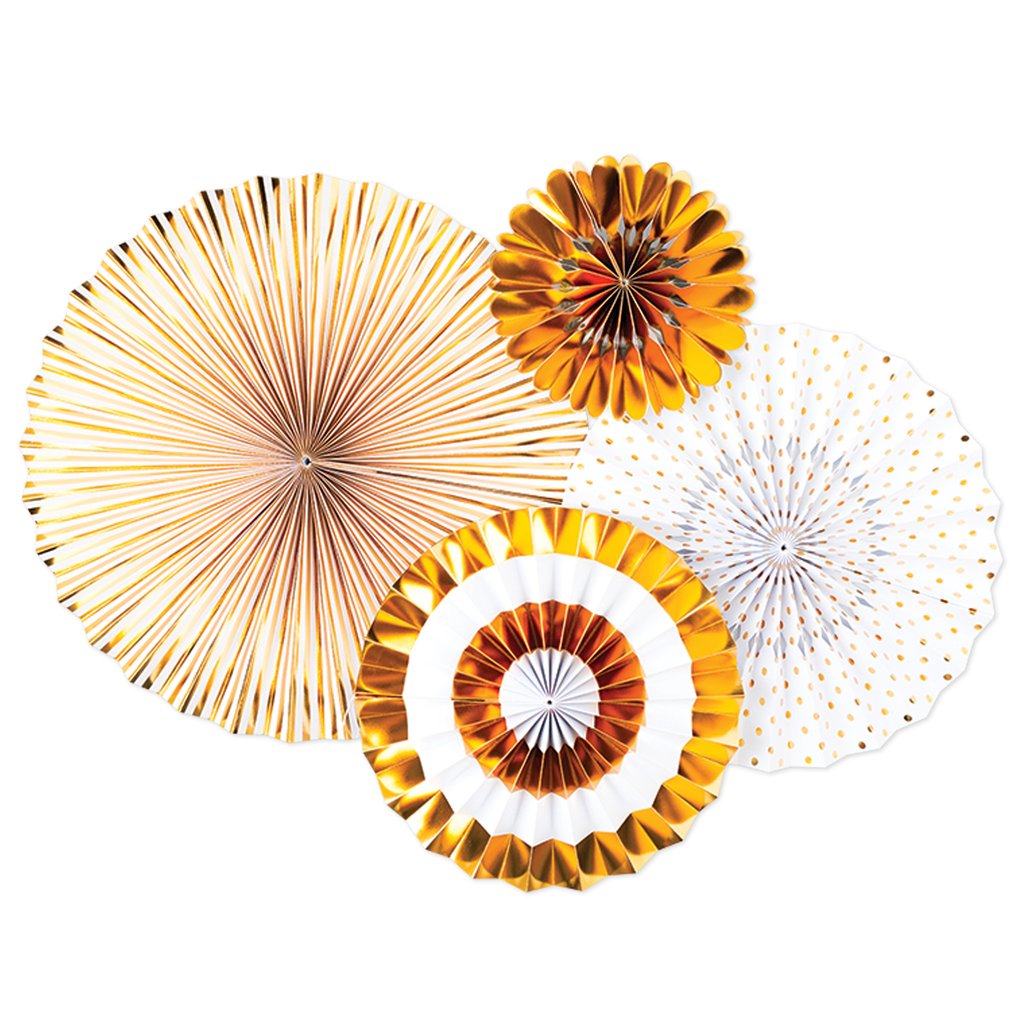 Paper Love Gold Party Paper Fans