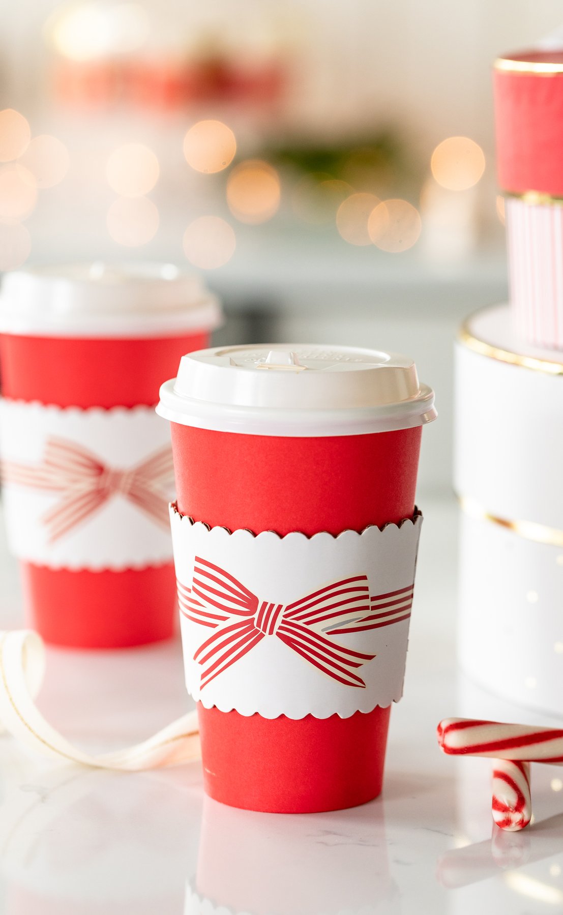 Red Bow Coffee Cups