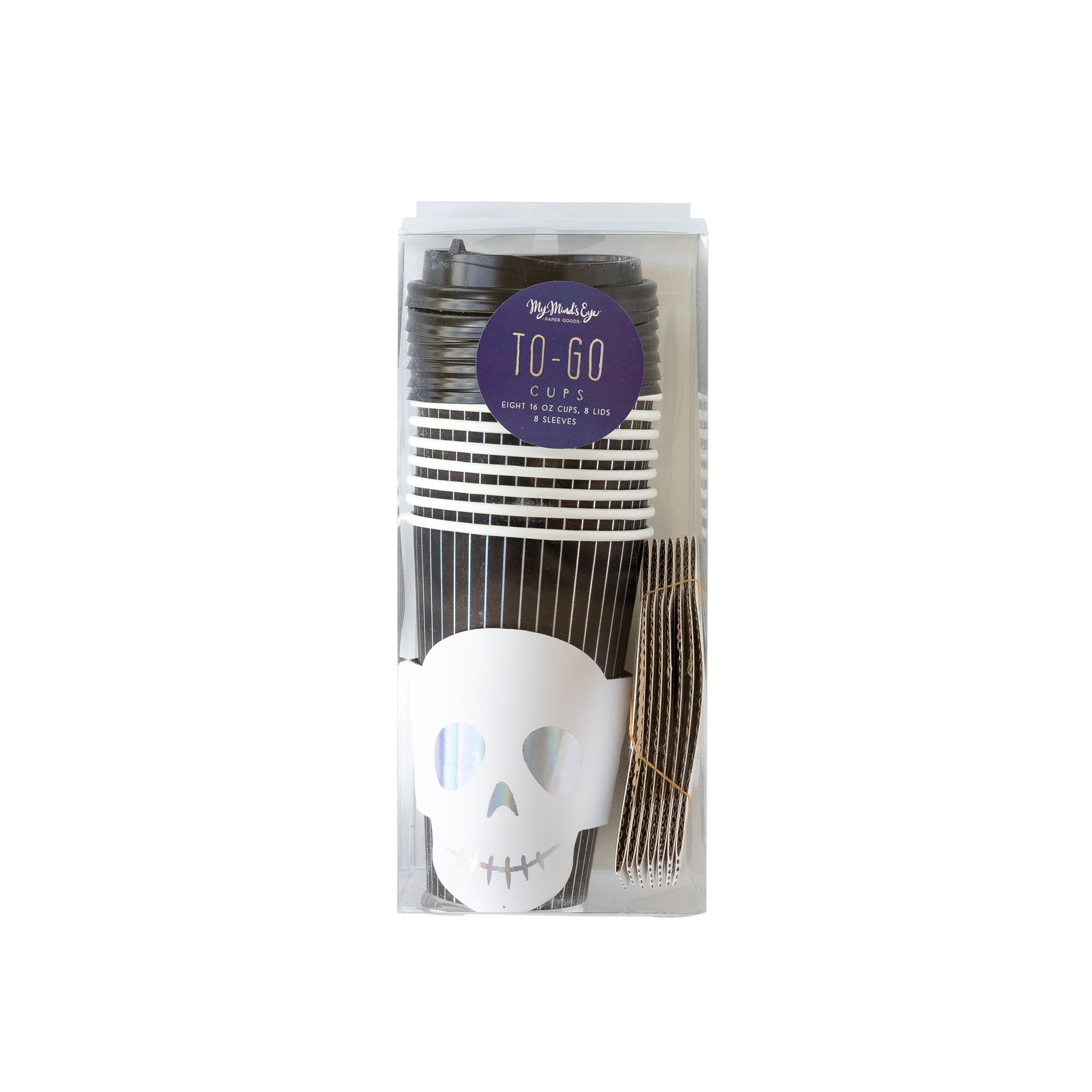 HOLOGRAPHIC SKULL TO-GO CUPS (8CT - 16OZ)