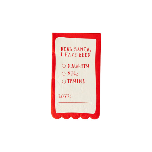SHAPED DEAR SANTA GUEST NAPKIN