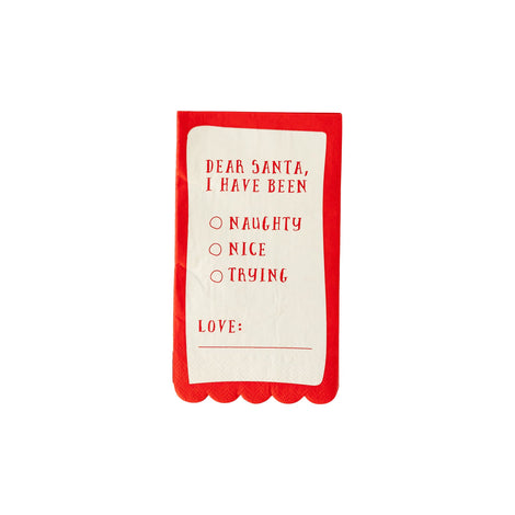 SHAPED DEAR SANTA GUEST NAPKIN