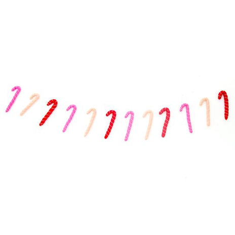 Candy Cane Shaped Felt Garland