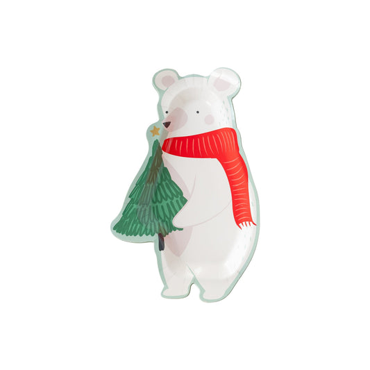 SNOW FUN BEAR SHAPED PLATE