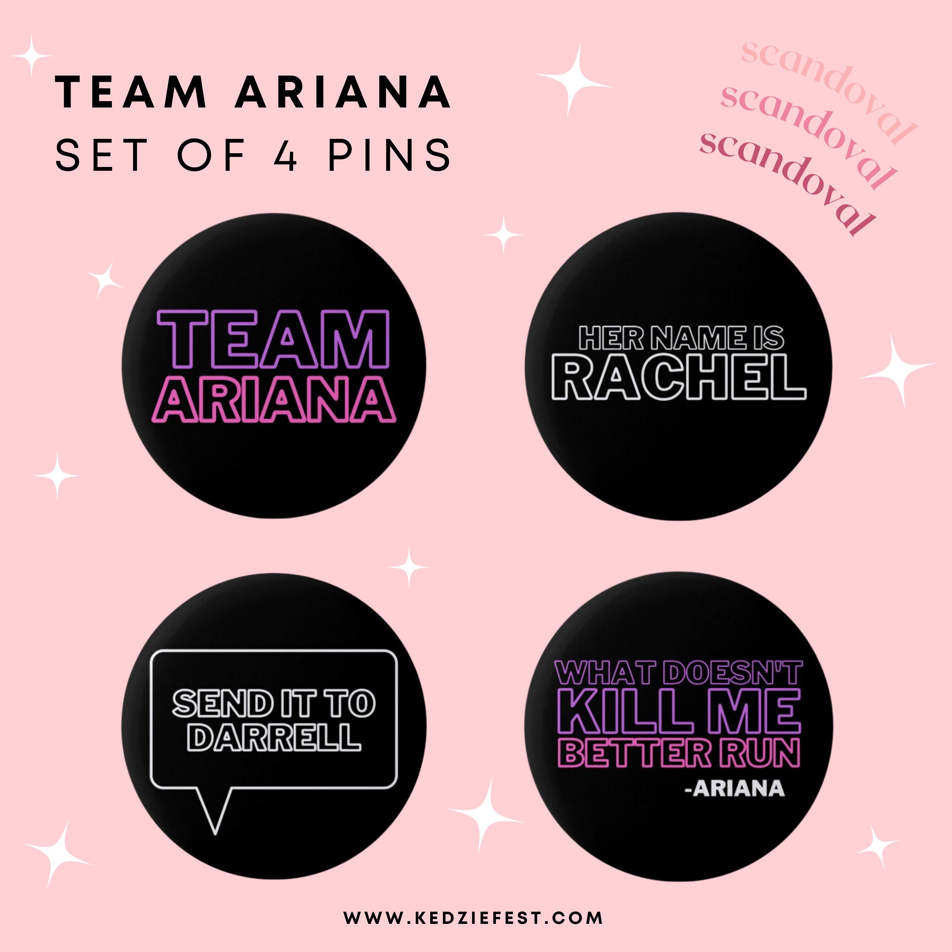 Team Ariana "Scandoval" Set of 4 Pins