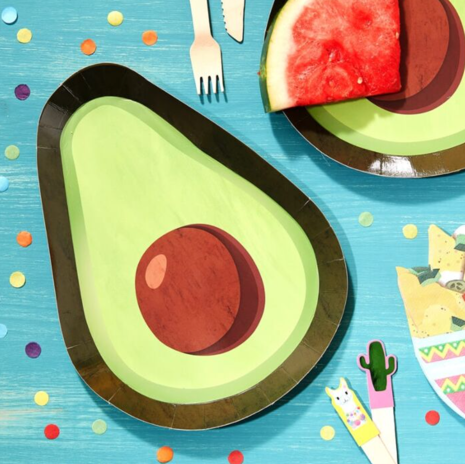 Avocado Shaped Paper Large Plates (8)