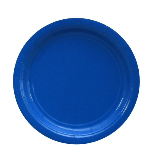 Blue Paper Party Appetizer/Dessert Plates 7 inch (24)