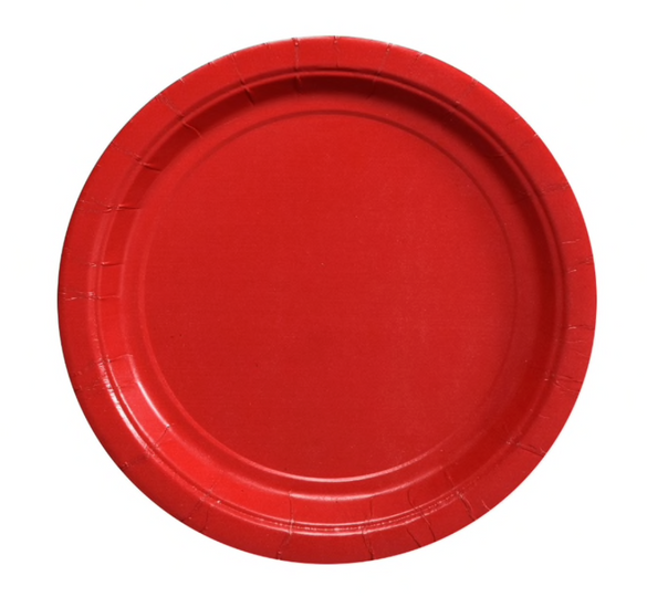 Red Paper Party Appetizer/Dessert Plates 7 inch (24)