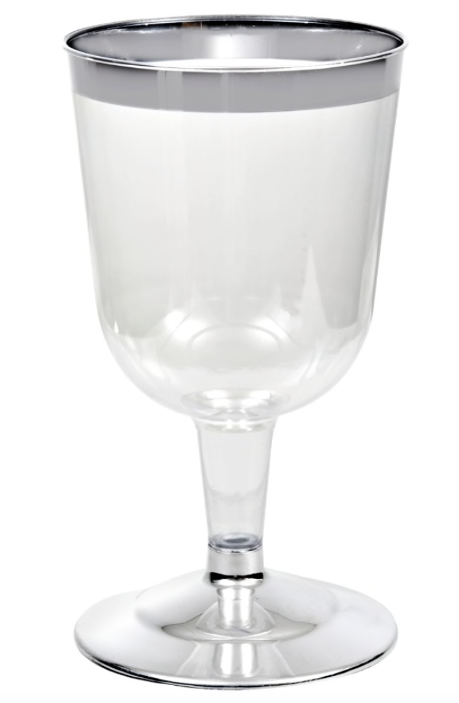 Silver plastic discount wine goblets