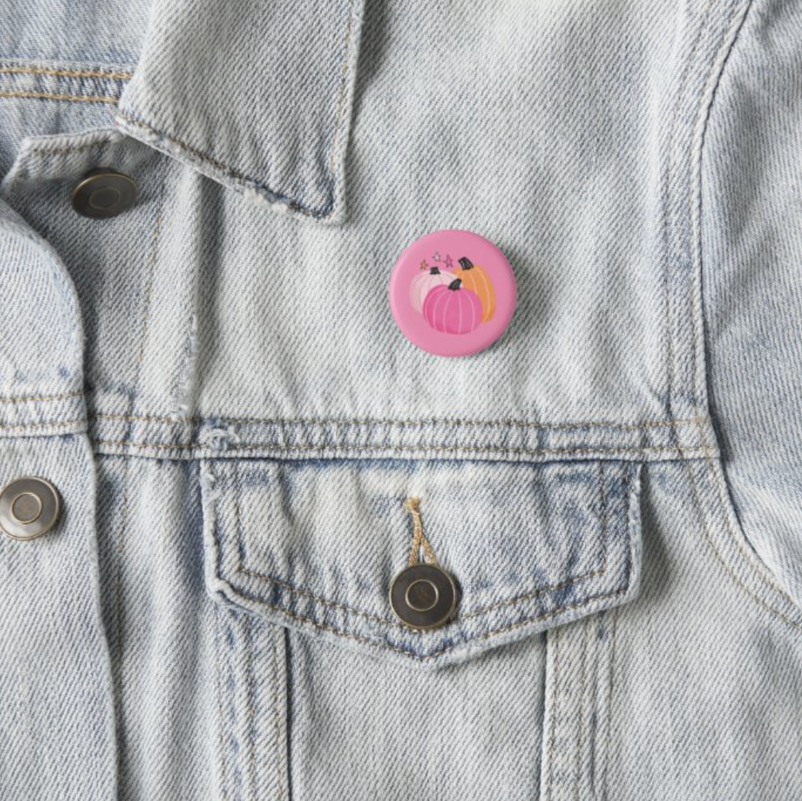 Pink Pumpkins Halloween 1" Inch Pin