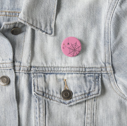 Pink Spider Halloween 1" Inch Pin