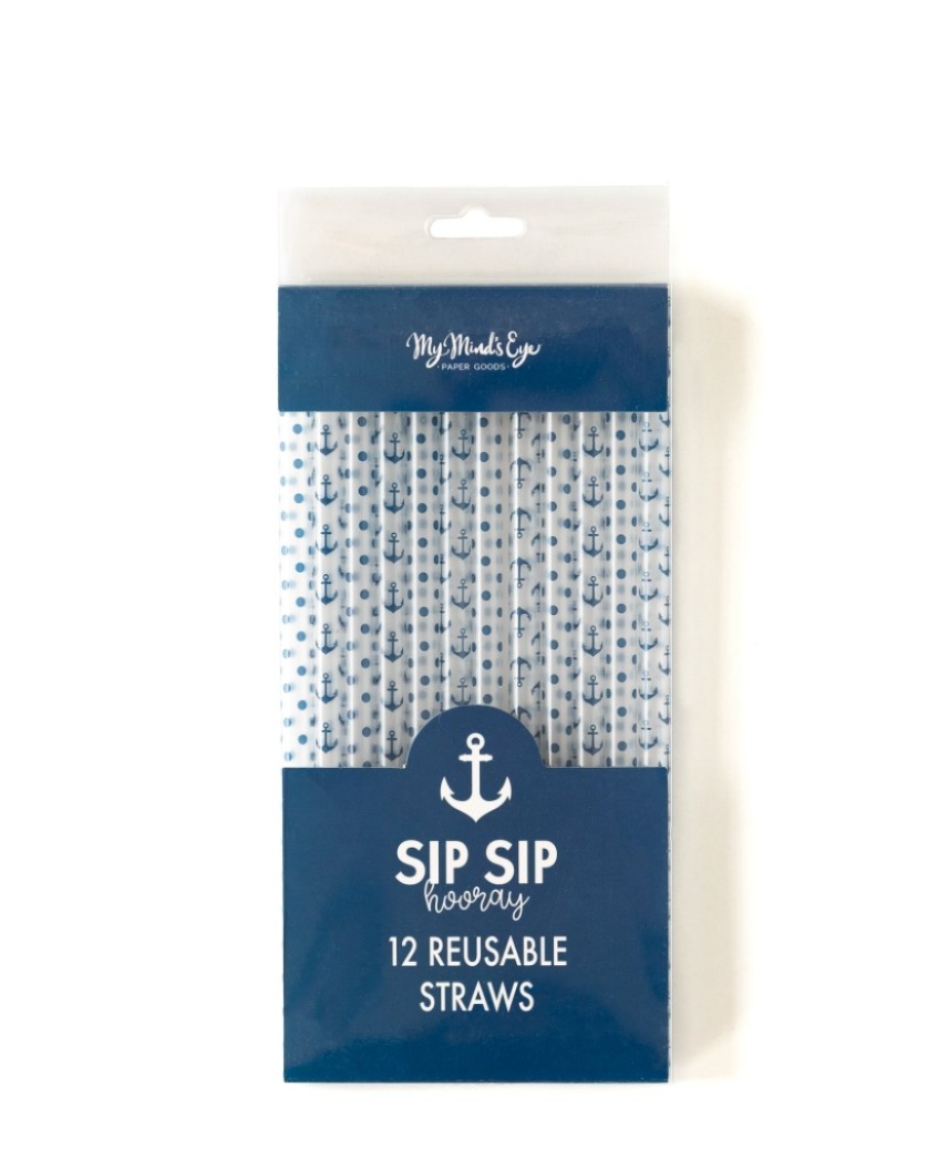 Nautical Reusable Straws (12)