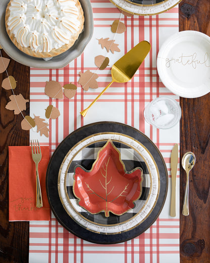 Harvest Plaid Paper Table Runner (1 Roll - 16" x 120")