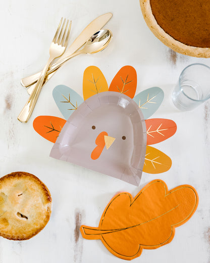 Harvest Turkey Shaped 9" Plate (8)