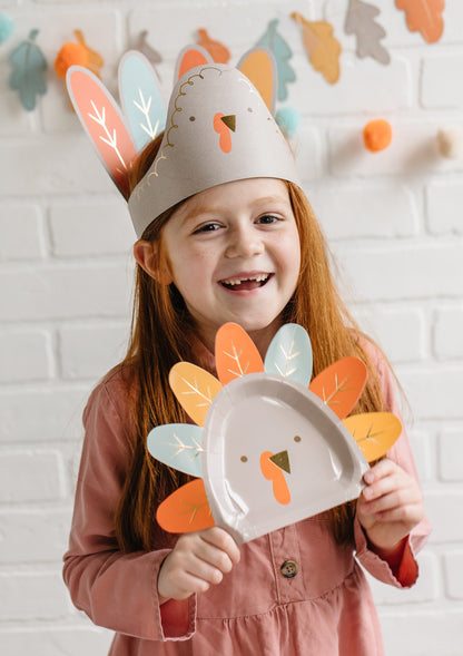 Harvest Turkey Shaped 9" Plate (8)