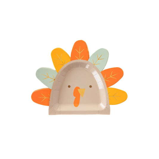 Harvest Turkey Shaped 9" Plate (8)