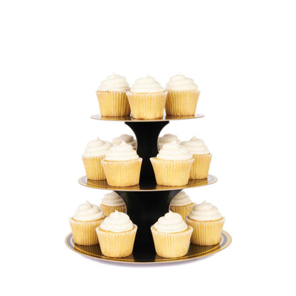 Noir and Gold Paper Cake Stand
