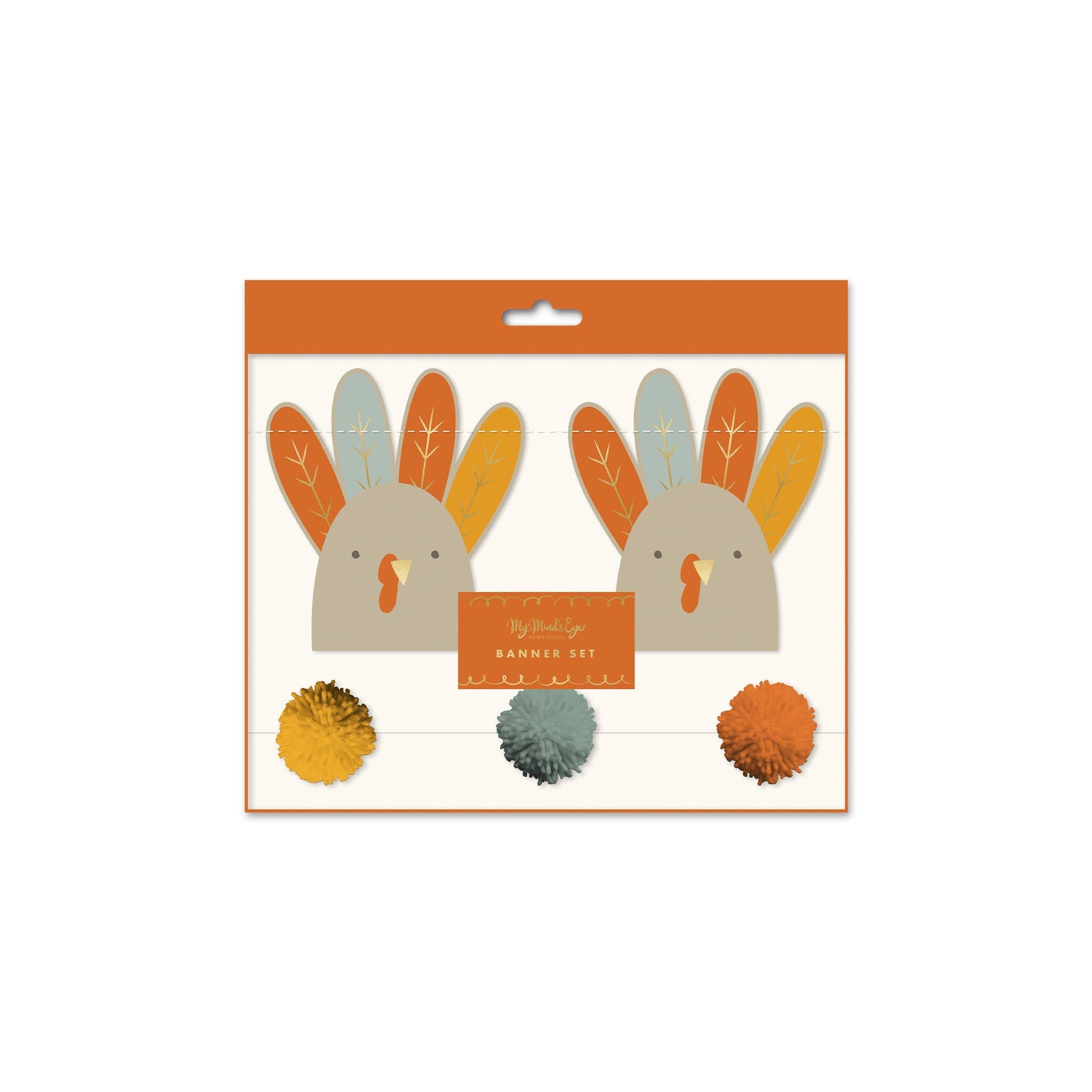 Harvest Turkey and Pom Pom Banner Set