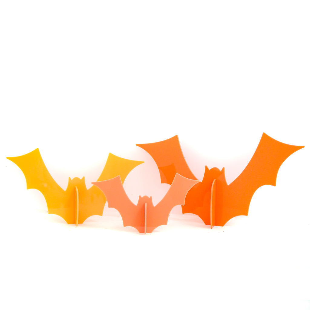 Full Set Opaque Acrylic Bat Decorations (Set of 9)